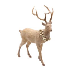 Rena Em Resina Em Pé Colar Dourado Luxo Natal Tok ... - BARBIZAN DECORE