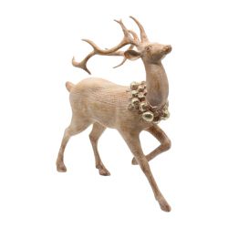 Rena Em Resina Em Pé Colar Dourado Luxo Natal Tok ... - BARBIZAN DECORE