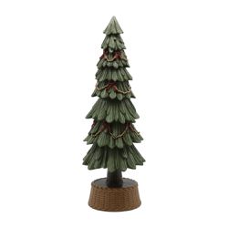 Árvore Decorativa Resina Verde Com Laços Vermelho ... - BARBIZAN DECORE
