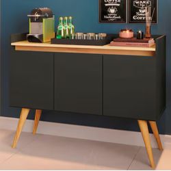 Aparador Buffet Gold 3 Portas Preto Móveis Primus ... - LOJADOHELIO