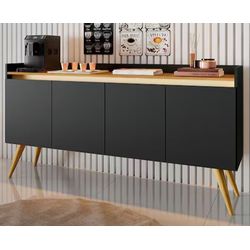 Aparador Buffet Gold 4 Portas Preto Móveis Primus ... - LOJADOHELIO