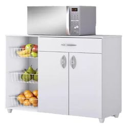 Fruteira 3 Cestos Com Porta Gaveta Branco Dacheri ... - LOJADOHELIO