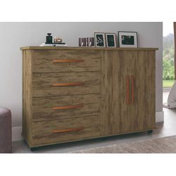 Cômoda 4 Gavetas e Porta Pés Rodízios Bali Móveis ... - LOJADOHELIO