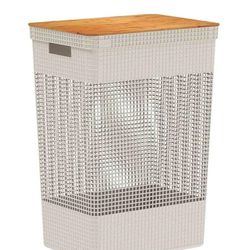 Cesto de Roupas 49L Grid Bege Bambu OU - 53887 - LOJADOHELIO
