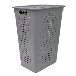 Cesto De Roupa Com Tampa Cinza Ou - 16212 - LOJADOHELIO