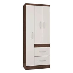 Guarda-roupa Solteiro Milão 3 Portas 2 Gavetas Poq... - LOJADOHELIO