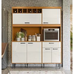 Cozinha Completa Dakota 160cm Jequitiba/Off Lukali... - LOJADOHELIO