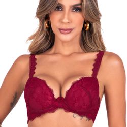 27872 - Conjunto Push Up. Calcinha fio. - Vermelho - Duzani