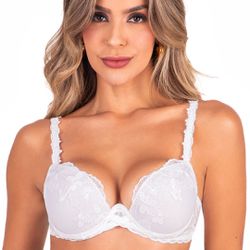 28519 - Conjunto Push Up. Calcinha fio. - Branco - Duzani