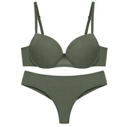 28627 - Conjunto Push Up. Calcinha fio. - Verde - Duzani