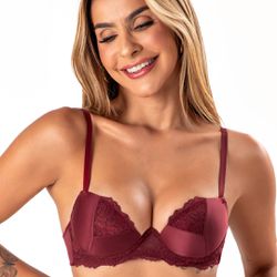 17760 - Conjunto Push Up. Calcinha fio. - Vermelho... - Duzani