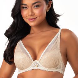 16923 - Conjunto Push Up. Calcinha fio. - Marfim - Duzani