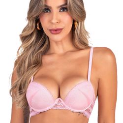 29131 - Conjunto Push up. Calcinha fio. - Rosa - Duzani