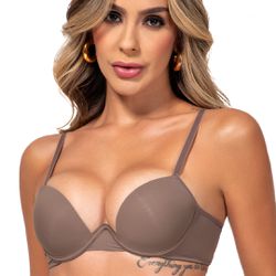 29581 - Conjunto Push Up. Calcinha fio. - Marrom - Duzani