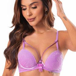 12633 - Conjunto Push Up. Calcinha fio - Vintage - Duzani