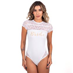 20974 - Body fio em microfibra e renda. - Branco - Duzani