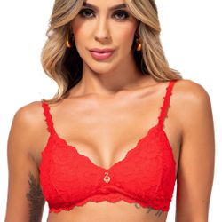 25273 - Conjunto triângulo. Calcinha fio. - Vermel... - Duzani