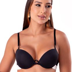 30226 - Conjunto Push Up. Calcinha fio. - Preto - Duzani