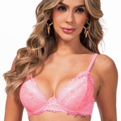 28469 - Conjunto push Up. Calcinha fio. - Rosa - Duzani
