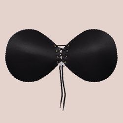 23903 - Sutiã aderente lace up - Preto - Duzani