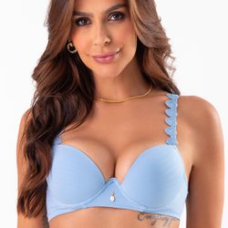28438 - Conjunto Push Up. Calcinha fio. - Azul - Duzani