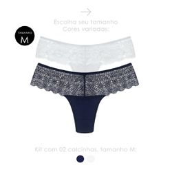 30237 - Kit com duas calcinhas. - Colorido - Duzani