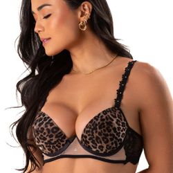 12441 - Conjuto Push Up, calcinha clássica. - Pret... - Duzani