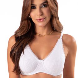 Conjunto com aro e sem bojo. Calcinha fio