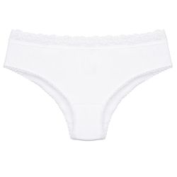 Calcinha clássica em microfibra e renda.