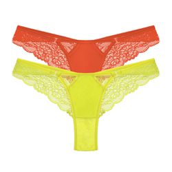 29469 - Kit com duas calcinhas fio. - Colorido - Duzani