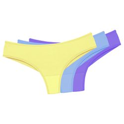 29646 - Kit com três calcinhas fio. - Colorido - Duzani