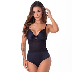 22649 - Body fio em microfibra - Preto - Duzani