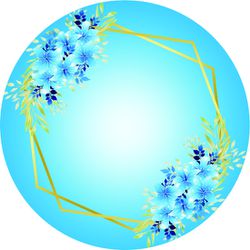 Painel Redondo Arabesco Floral Azul sublimado - 30307 - Genial Mix 