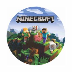 Painel Redondo Minecraft - 1,50 x 1,50 - JU202 - Genial Mix 