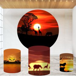 Painel Redondo e Capas Safari África - 51510 - Genial Mix 