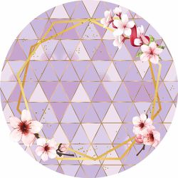 Painel Mosaico Floral Lilás Redondo 1,50 X 1,50 C/ Elástico ... - Genial Mix 