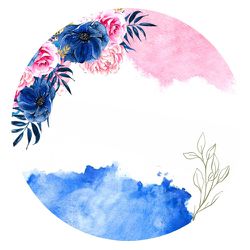 Painel Floral Azul E Rosa 1,5x1,5 Tecido Redondo C/elástico ... - Genial Mix 