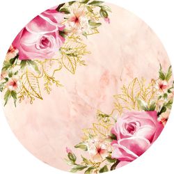 Painel Tecido Floral 1,30x1,30 Redondo C/elástico - AD161-13 - Genial Mix 