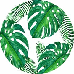 Painel Folhagem Tropical 1,00 X 1,00 Redondo C/elástico - CD... - Genial Mix 