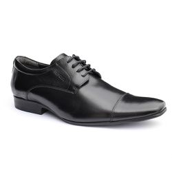 Sapato Social de Couro Masculino Francajel Prisma Preto - 4070 - LOJA FRANCAJEL