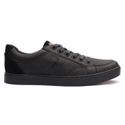 Sapatênis Masculino X-Traball Francajel Preto em couro - 5725 - LOJA FRANCAJEL