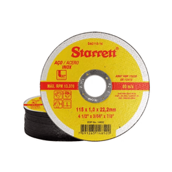 Kit 10un Disco Abrasivo Corte Starrett 115X1,0X22,... - Loja Gomes