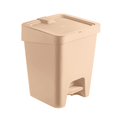 Lixeira UZ 15L Slim C/Pedal Cappuccino UZ1307-CAP - Loja Gomes