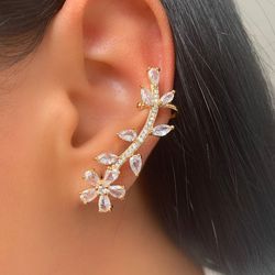 Brinco ear cuff em zircônia - B3450 - Lojas das Revendedoras