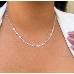 Chocker estrelas em zircônias prata 925 - C908 - Lojas das Revendedoras