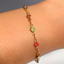 Pulseira Infantil na Zircônia Colorida - P647 - Lojas das Revendedoras