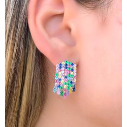 Brinco de Franja Cravejado na Micro Zircônia no Ba... - Lojas das Revendedoras