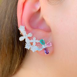 Brinco Ear Cuff Pedra Zircônia - B907 - Lojas das Revendedoras