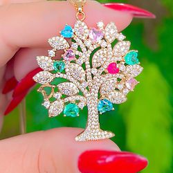 Colar Arvore Da Vida Cravejado Na Zirconia - C9535 - Lojas das Revendedoras