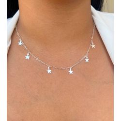 Chocker estrelas lisas prata 925 - C905 - Lojas das Revendedoras